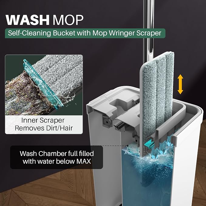 JOYMOOP Mop and Bucket with Wringer Set, Wet Dry Mops - Image 2