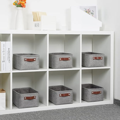 DULLEMELO Small Storage Baskets 11.8"x7.9"x5.1", Fabric Storage Bins - Image 6