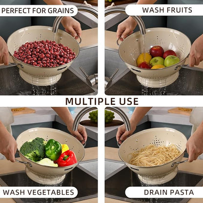 Metal Colander 2 Pack, Strainer Bowel - Image 6