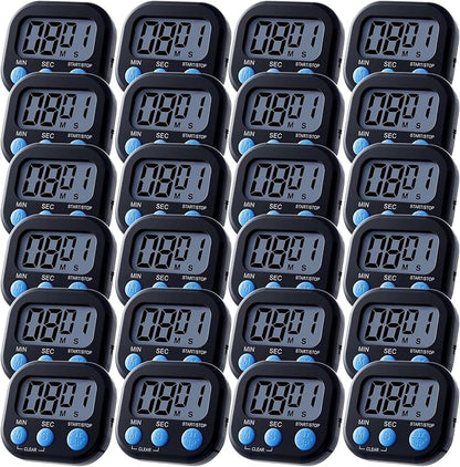 Leumoi 24 Pcs Digital Kitchen Timers Magnetic Back Timers Bulk Large Screen by Leumoi