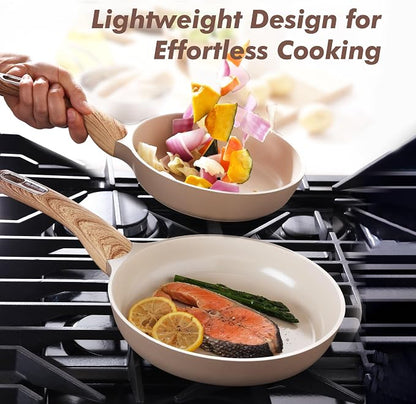 SENSARTE Ceramic Nonstick Frying Pan Skillet 9.5Inch Non Stick Omelette Pans - Image 4