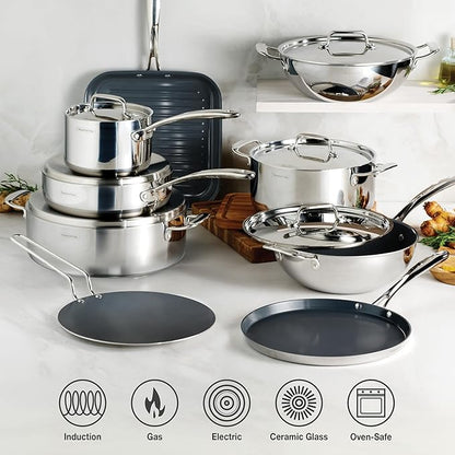 Tramontina Utsava Tri-Ply Clad Stainless Steel 3.75-Quart Wok - Image 5