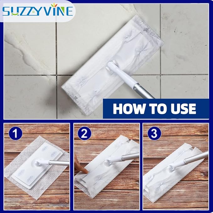 SUZZYVINE Dry Sweeping Cloths Mop Refills Disposable Floor Cleaning Wipes - Image 3