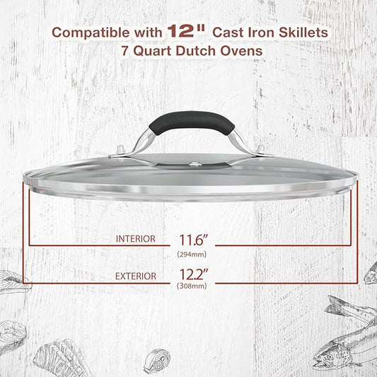 12 Inch Tempered Glass Pot Lid Compatible - Image 2