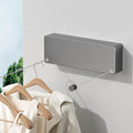 Retractable Clothesline Indoor, Non-Sagging Clothes line retracting Outdoor, Heavy Duty Wall Mounted Laundry Line Adjustable Stainless Steel for Laundryroom, Bathroom, 15.8 Feets Double Lines Grey