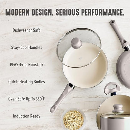 GreenLife 16-Piece Nonstick Cookware Set, Non-Toxic Ceramic Pots and Pans Set - Image 7