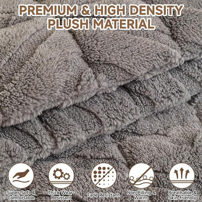 OTOB Pet Couch Covers for 3 Cushion Couch Sofa, Washable & Non Slip Fuzzy Plush - Image 3