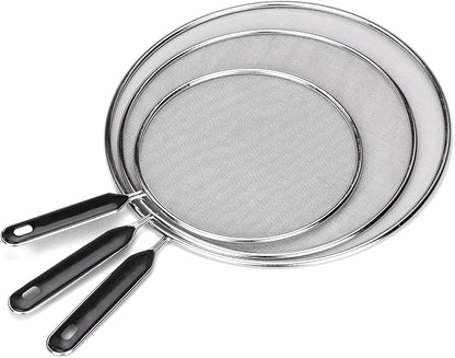 Splatter Screen for Frying Pan 13" 11.5" 9.8" Stainless Steel Fine Mesh Grease by Unknown