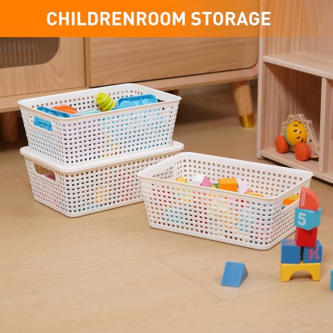 Plastic Storage Baskets With Lid, Storage Bins - Image 5