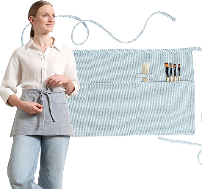 MEEMA Chef Waist Apron Cotton Fabric |Washable & Breathable Waitress & Server by MEEMA