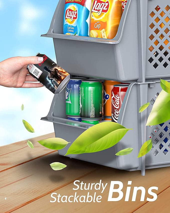 Skywin Plastic Stackable Storage Bins - Image 4