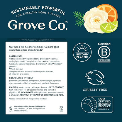 Grove Co. Tub and Tile Cleaner Refill Concentrate + 1 x Reusable Glass Spray - Image 7