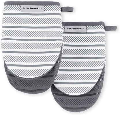 KitchenAid Albany Mini Oven Mitt 2-Pack Set, Charcoal Grey by KitchenAid