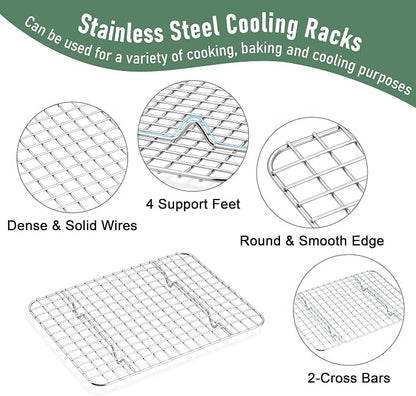 Homikit Cookie Sheet with Rack, 10 x 8 Inch Stainless Steel Cookie Sheets with - Image 4