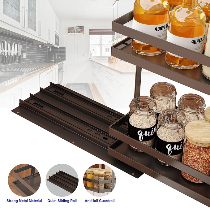 2 Pack Pull Out Spice Rack Organizer - Image 4