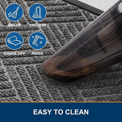 Smiry Front Door Mat Outside Entrance, Heavy Duty Outdoor Indoor Natural Rubber - Image 6