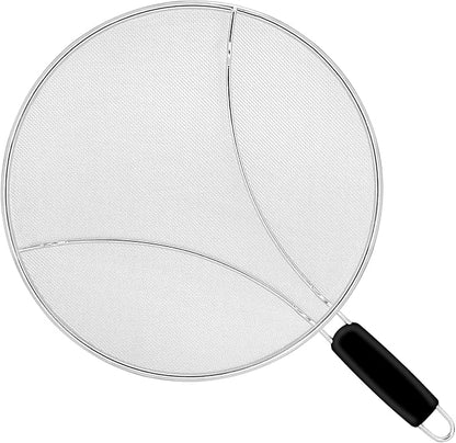 11 Inch Grease Splatter Screen for Frying Pan, Stainless Steel Fine Mesh Oil by KORCCI