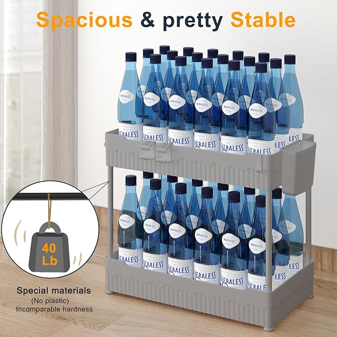 Sevenblue 2 Pack Under Sink Organizer, Under Bathroom Cabinet Organizer - Image 3