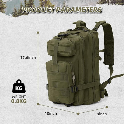 Small Military Tactical Backpack, 30L Tactical Assault Bag for Men, Army Assault Rucksack GYM Hiking Backpack Bug Out Bag Amy Green