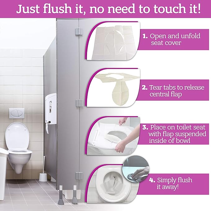 XL Travel Pack of 4 Packs (40-Count) + 1 Free Pack (10-Count) ! - Disposable Toilet Seat Covers - New!