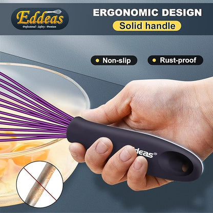 Silicone Whisk, Eddeas Whisk Non-Scratch Coated Whisks set of 3-Heat Resistant - Image 7