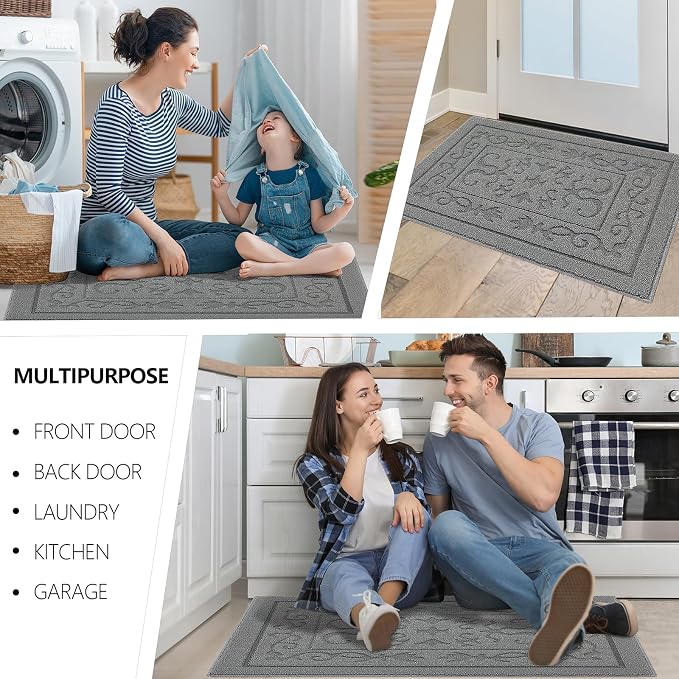 FONEYI Indoor Door Mat 24" x 36", Dirt Trapper Door Mats Non-Slip Entryway Rugs - Image 6