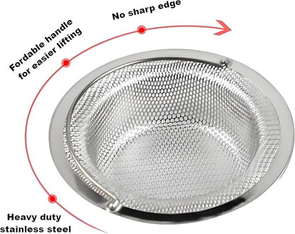 2 Pack Stainless Steel Sink Strainer Basket, Fine Mesh Drain Protector - Image 3