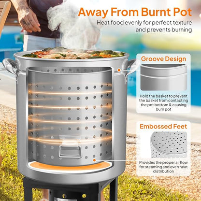 ROVSUN 82-Quart Stainless Steel Turkey Fryer & Seafood Boil Pot - Image 4