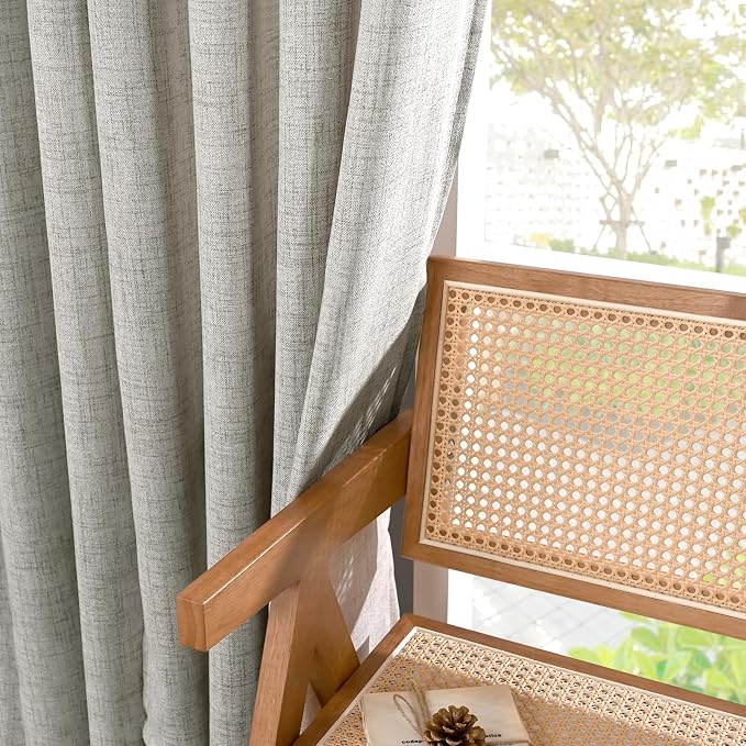 YoungsTex Dark Grey Linen Curtains 80 Inch Length - Image 7