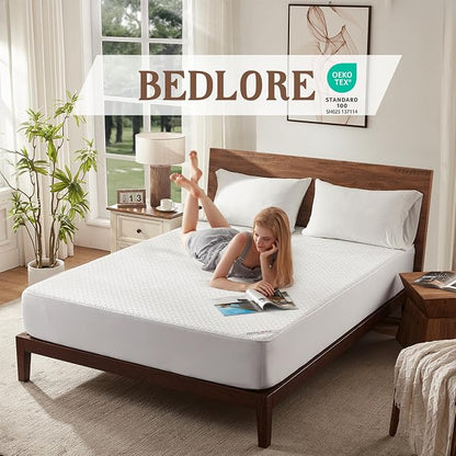BEDLORE Twin Mattress Protector, Waterproof Noiseless Mattress Cover - Image 3