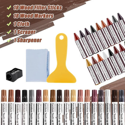 SEISSO 18 Colors Wood Wax Sticks ＆ Wood Markers Furniture Repair Kit - Image 6
