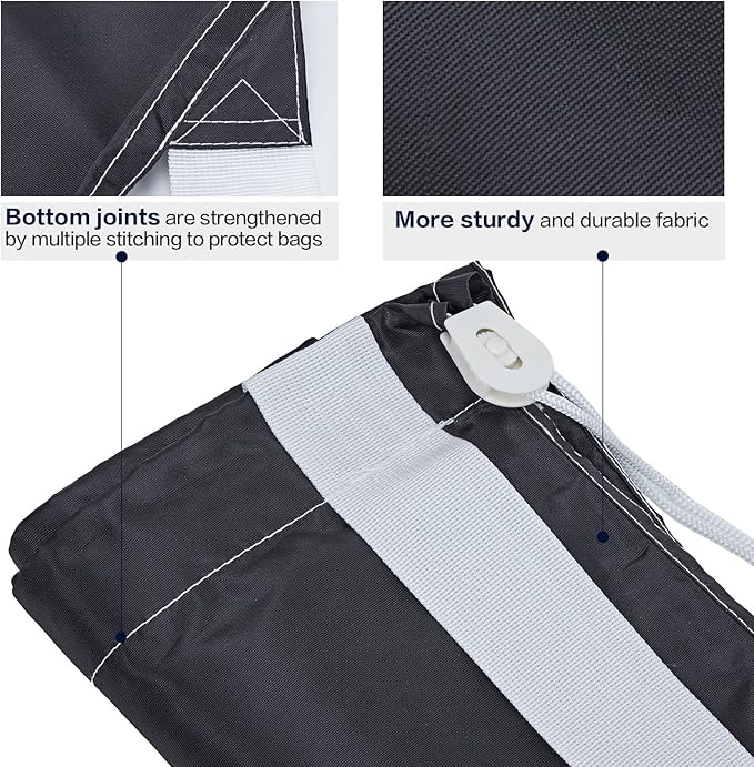 HOMEST 2 Pack XL Wash Me Travel Laundry Bag with Strap, Dirty Garments Organizer, Large Enough to Hold 4 Loads of Clothes, Easy Fit a Hamper or Clothing Basket, Black and Red