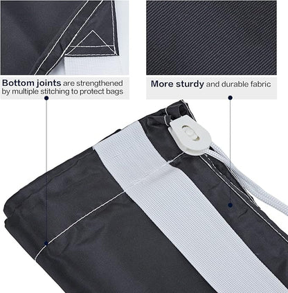 HOMEST 2 Pack XL Wash Me Travel Laundry Bag with Strap, Dirty Garments Organizer, Large Enough to Hold 4 Loads of Clothes, Easy Fit a Hamper or Clothing Basket, Black and Red