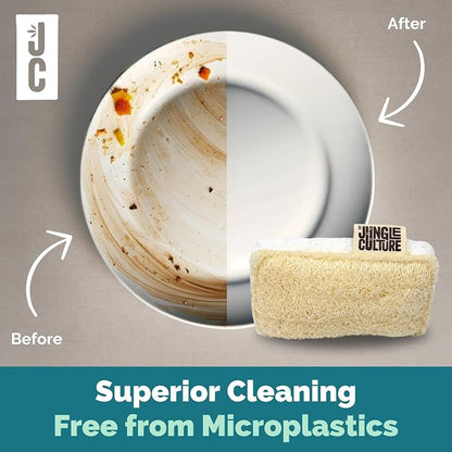 Jungle Culture Eco Sponge Set of 4 • Eco Friendly Natural Dishwashing Sponges • - Image 6