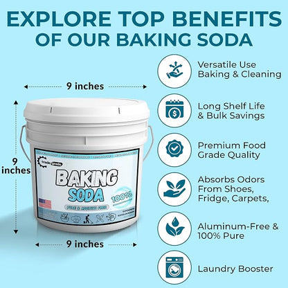 TradeGrade Pure Baking Soda Powder – 15 lb Bucket, Sodium Bicarbonate Powder | - Image 8