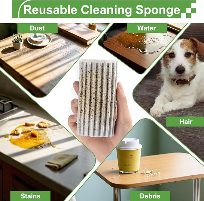 8-Pack Damp Clean Duster Sponge, Sponge Cleaning Brush, Duster - Image 4