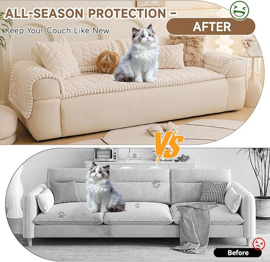 OTOB Couch Covers for 3 Cushion Couch Sofa Pet Friendly, Washable & Non Slip - Image 2