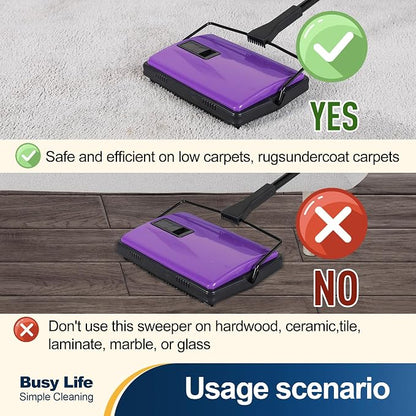 Yocada Carpet Sweeper Cleaner Manual Household Sweeper - Image 3
