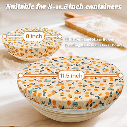 OHIYO Reusable Beeswax Bowl Covers, Elastic Cotton Cloth Sourdough Bread Cover - Image 2