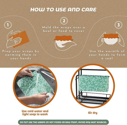 Akeeko Reusable Beeswax Food Wraps - Image 6
