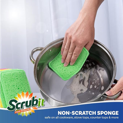 Scrub and Wipe Cleaning Pads – SCRUBIT Dual Sided Scouring Pad and Sponge - Image 3