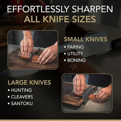 Rolling Knife Sharpener Kit – 3-Stage 400/1000/3000 Grit Discs – 15° & 20° - Image 3