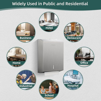 Paper Towel Dispenser Wall Mount, Large Commercial C/Z Tri Fold Multifold Hand - Image 6
