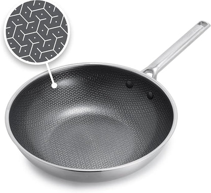 GreenPan Hybrid 11” Nonstick Stainless Steel Wok Pan, APEX Tri-Ply Thermobond by GreenPan