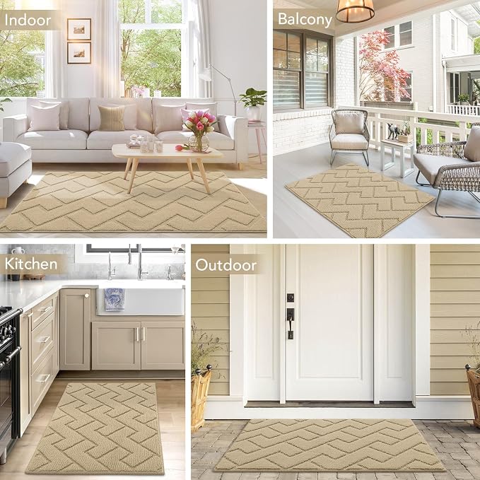 hicorfe Front Door Mat Outside Entrance, Stain and Fade Resistant, Non Slip - Image 2