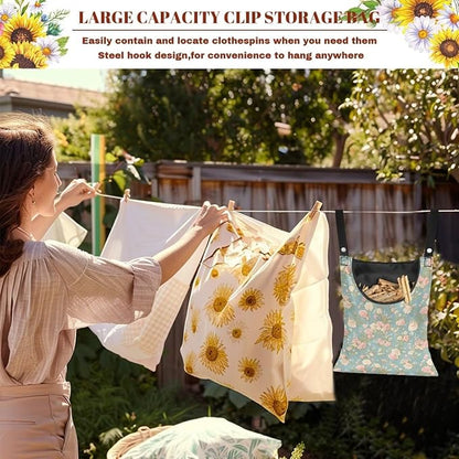 Clothes Pin Hanging Bag with Big Opening Storage Clothes Pins & Mini - Image 5