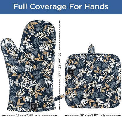 BONTHEE Oven Gloves Heat Resistant Potholder Set Oven Gloves - Image 2