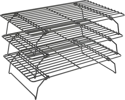 3 Tier Stackable Cooling Rack for Batch Cooling Cookie, Cake-15.8”x 10”- Heavy by QukakaHomeCare