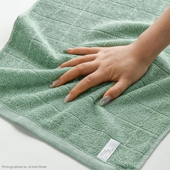 Artoid Mode Checkered Designed Cotton Light Green Terry Kitchen Dish Towels - Image 4
