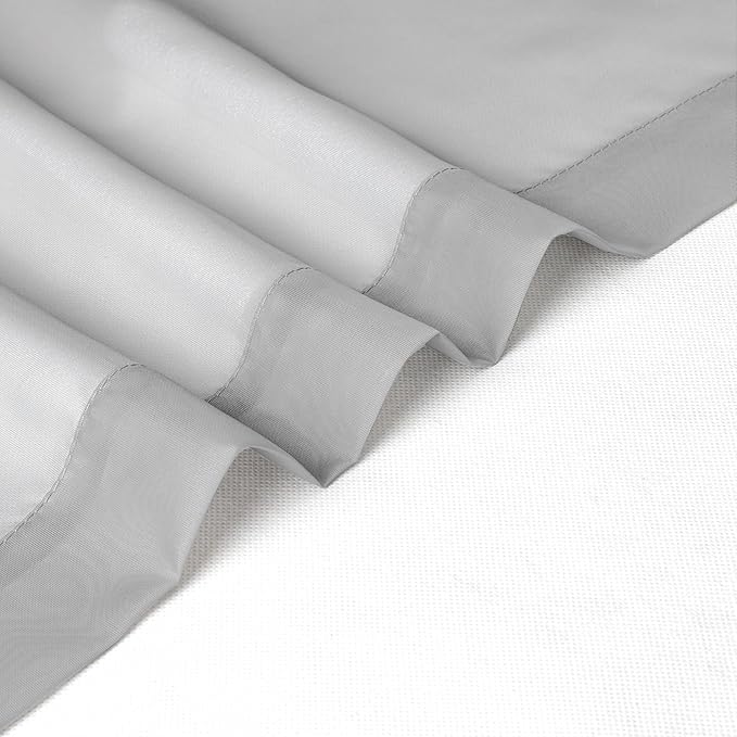 Chyhomenyc Light Grey Sheer Curtains 30 inch Length 2 Panels, Light Filtering - Image 5